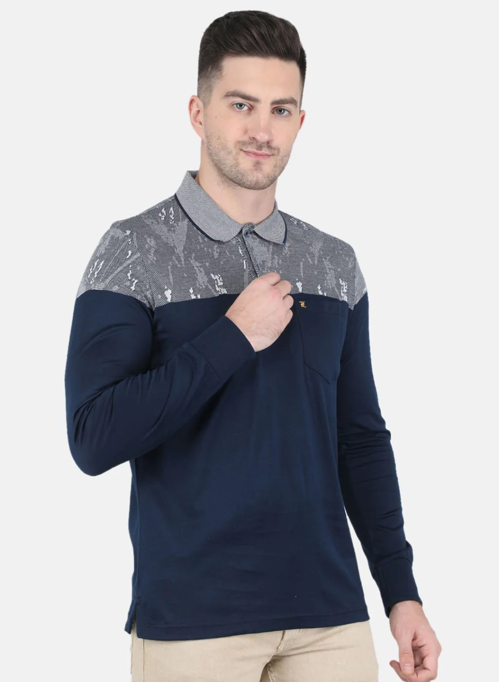 Men NAvy Blue Stripe T-Shirt - Image 6