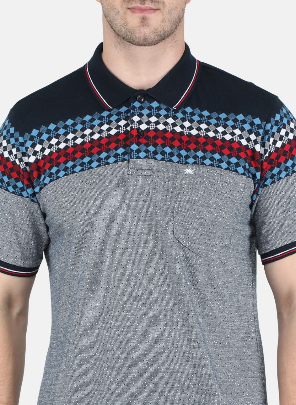 Men NAvy Blue Stripe T-Shirt - Image 5