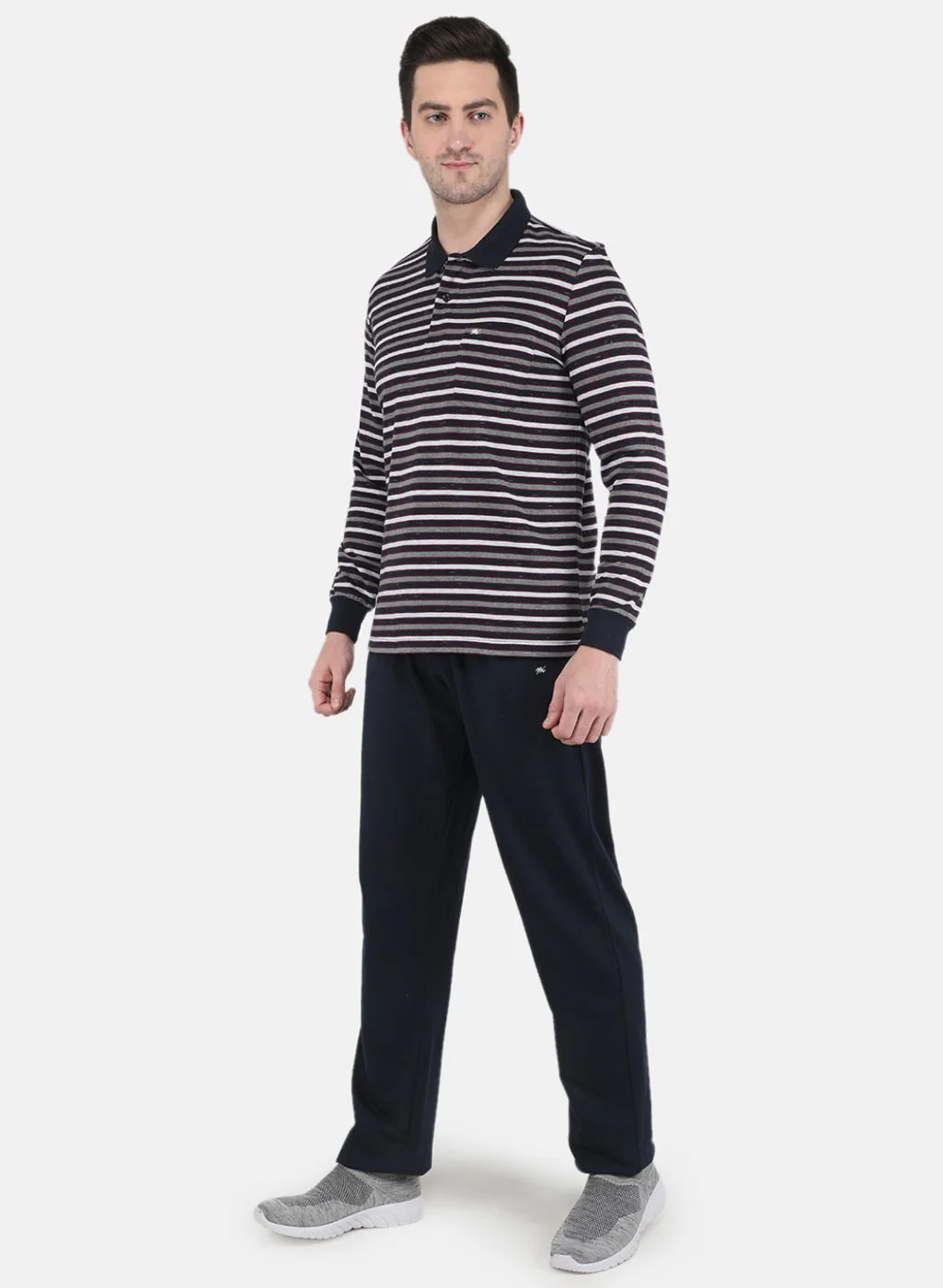 Men NAvy Blue Stripe Tracksuit - Image 2
