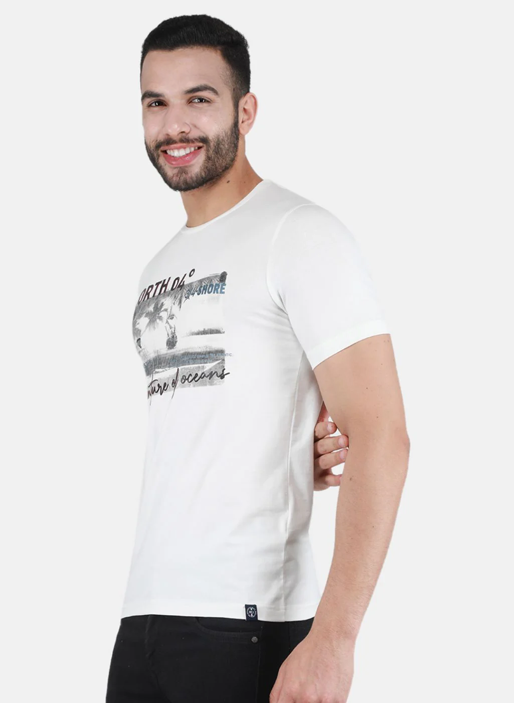 Men Off White Printed T-Shirt - Image 2