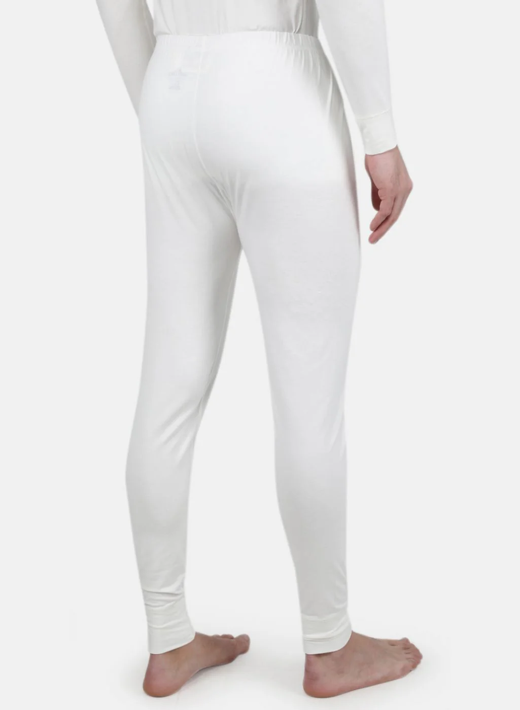 Men Off White Solid Thermal Lower - Image 3