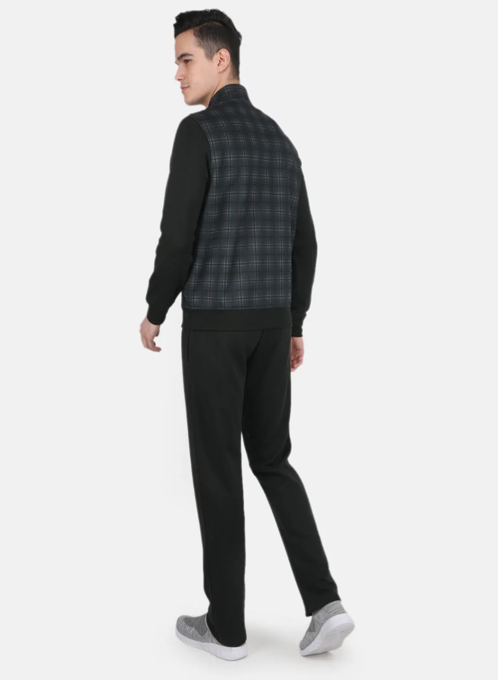 Men Olive Check Tracksuit - Image 3