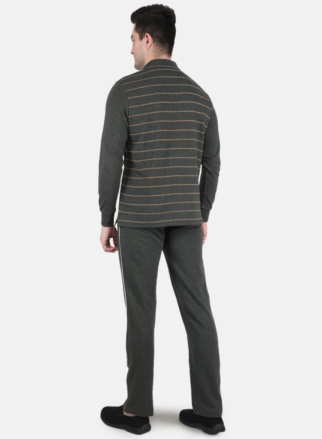 Men Olive Jaquard Tracksuit - Image 3