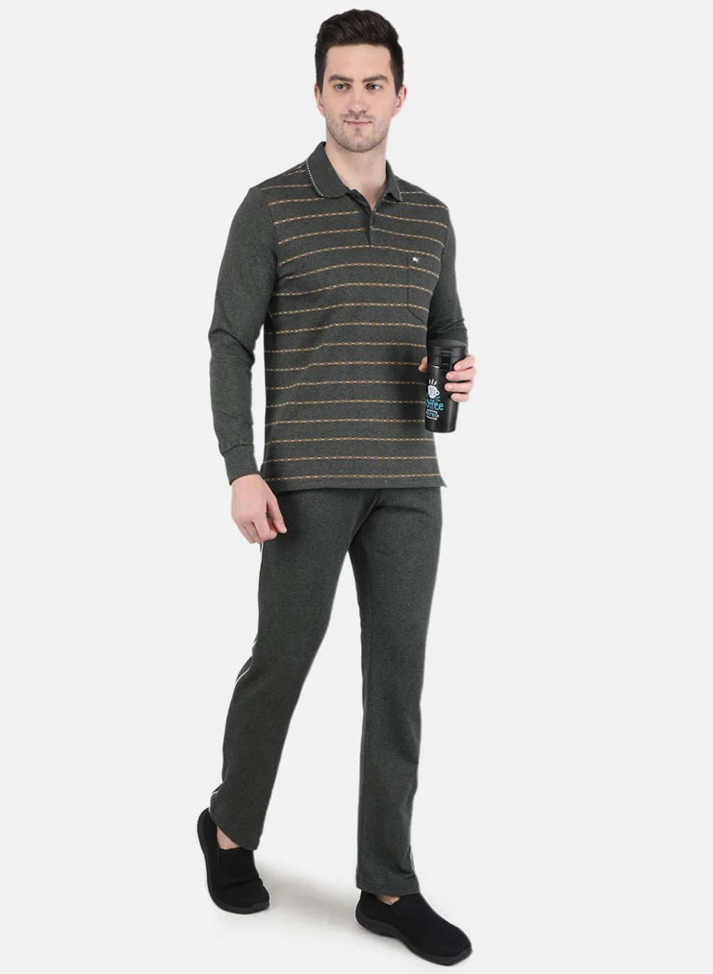 Men Olive Jaquard Tracksuit - Image 7