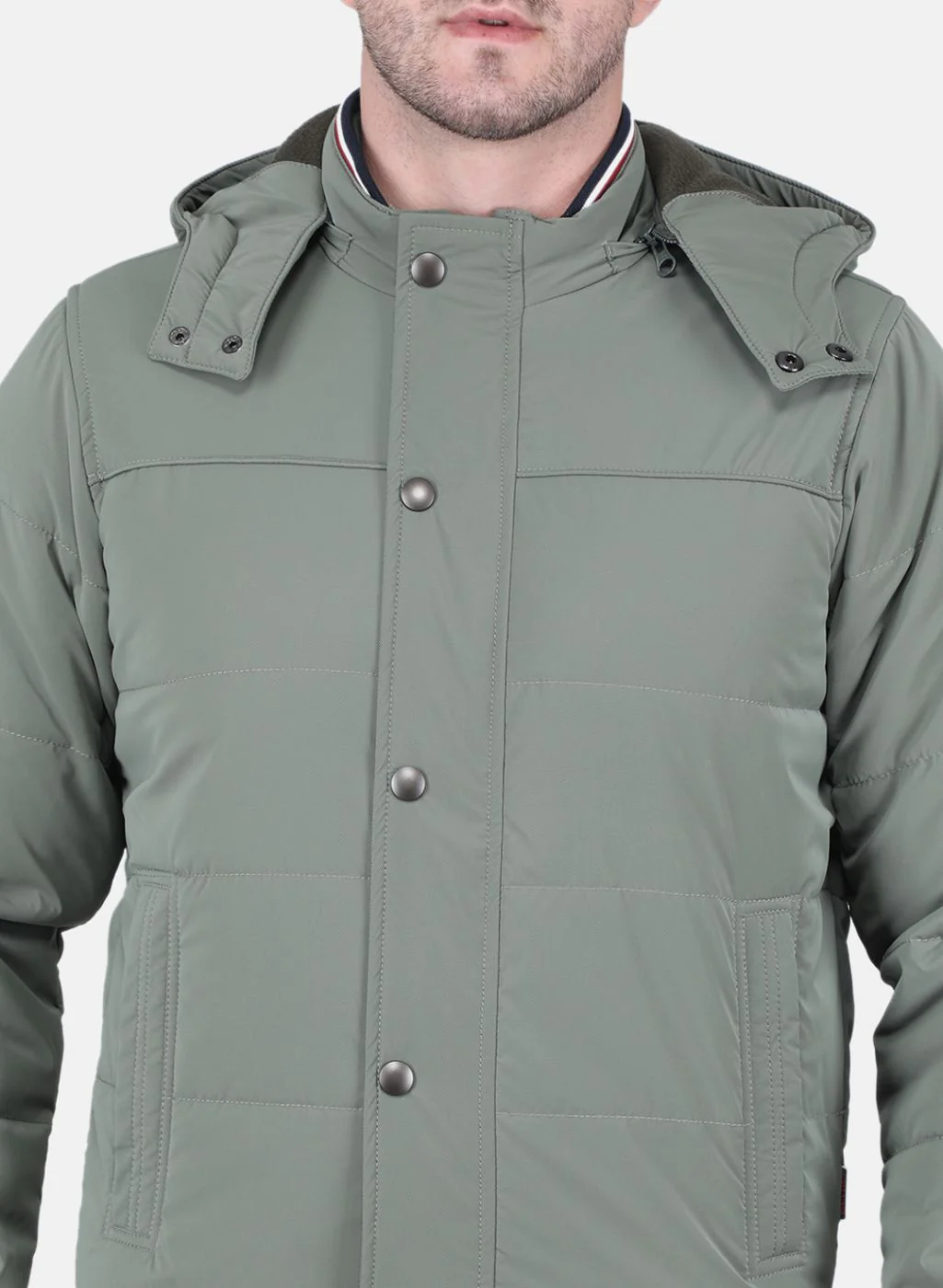 Men Olive Printed Jacket - Image 5