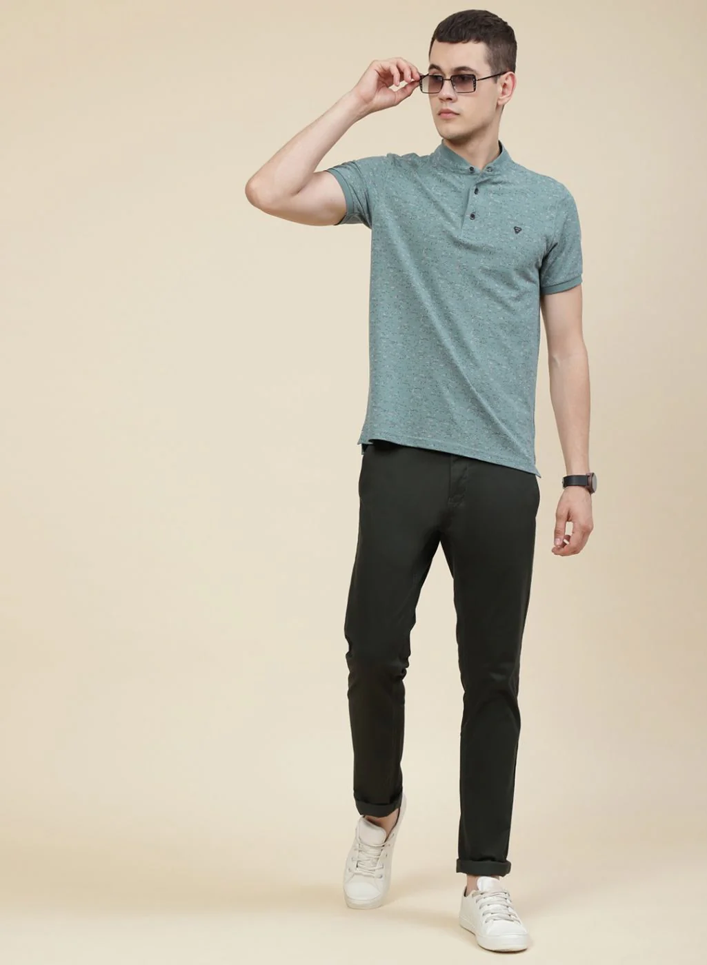 Men Olive Regular Fit Trouser