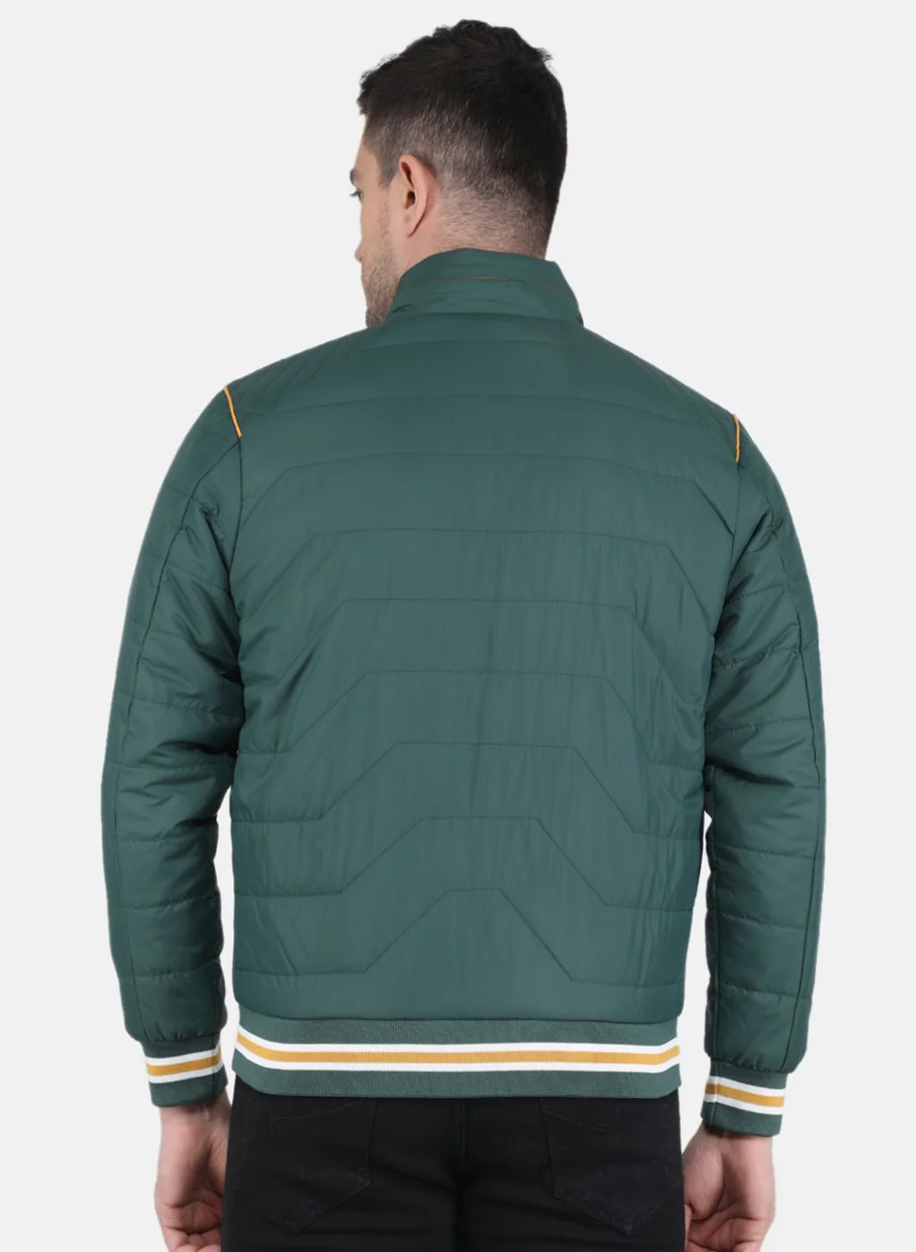 Men Olive Solid Jacket - Image 3