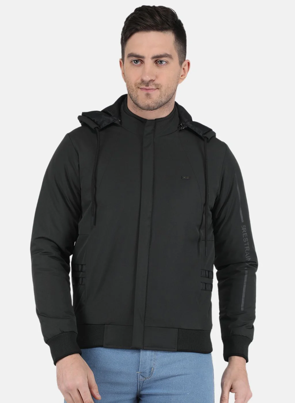 Men Olive Solid Jacket