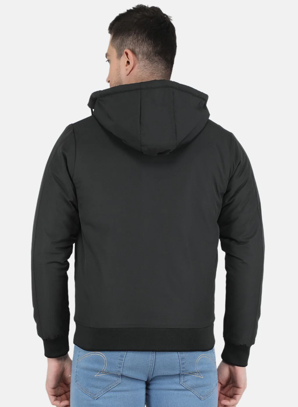 Men Olive Solid Jacket - Image 3