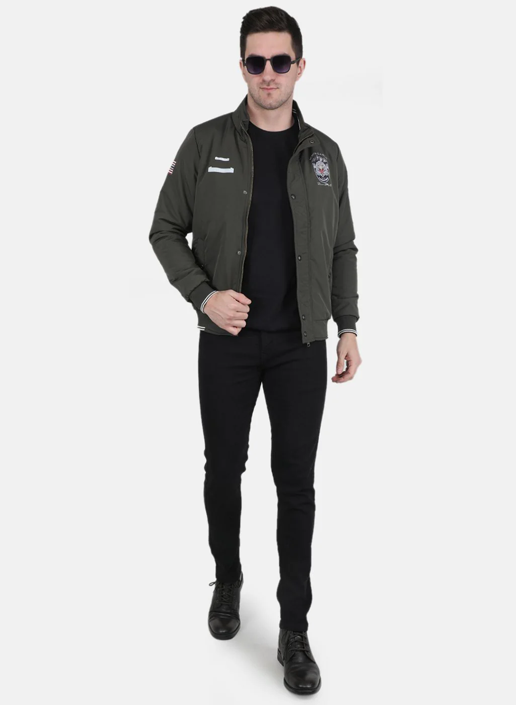 Men Olive Solid Jacket - Image 4