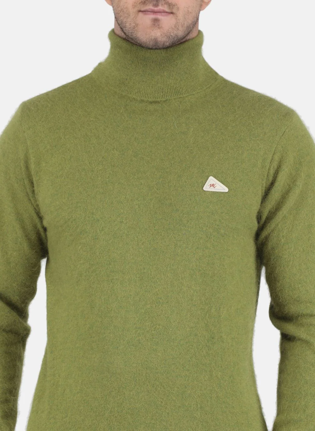 Men Olive Solid Pullover - Image 5