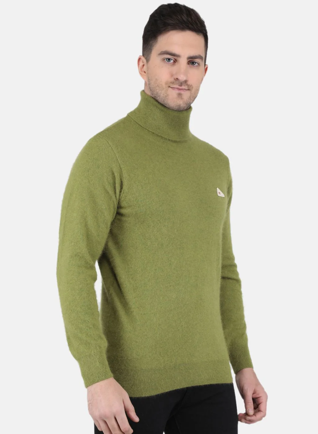Men Olive Solid Pullover - Image 6