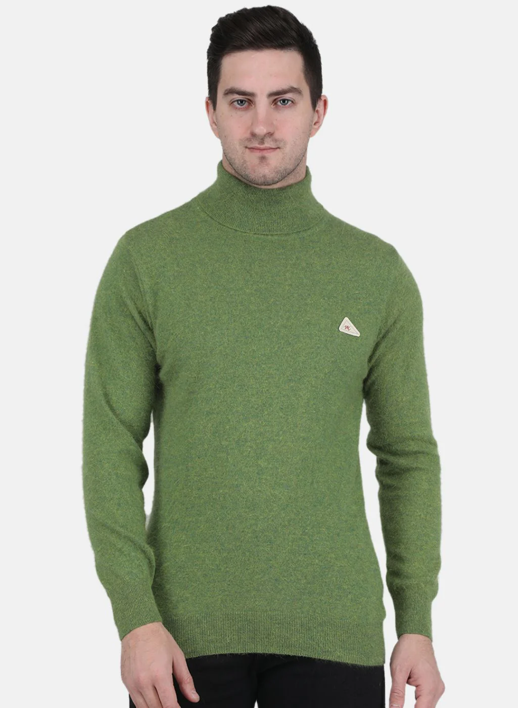 Men Olive Solid Pullover