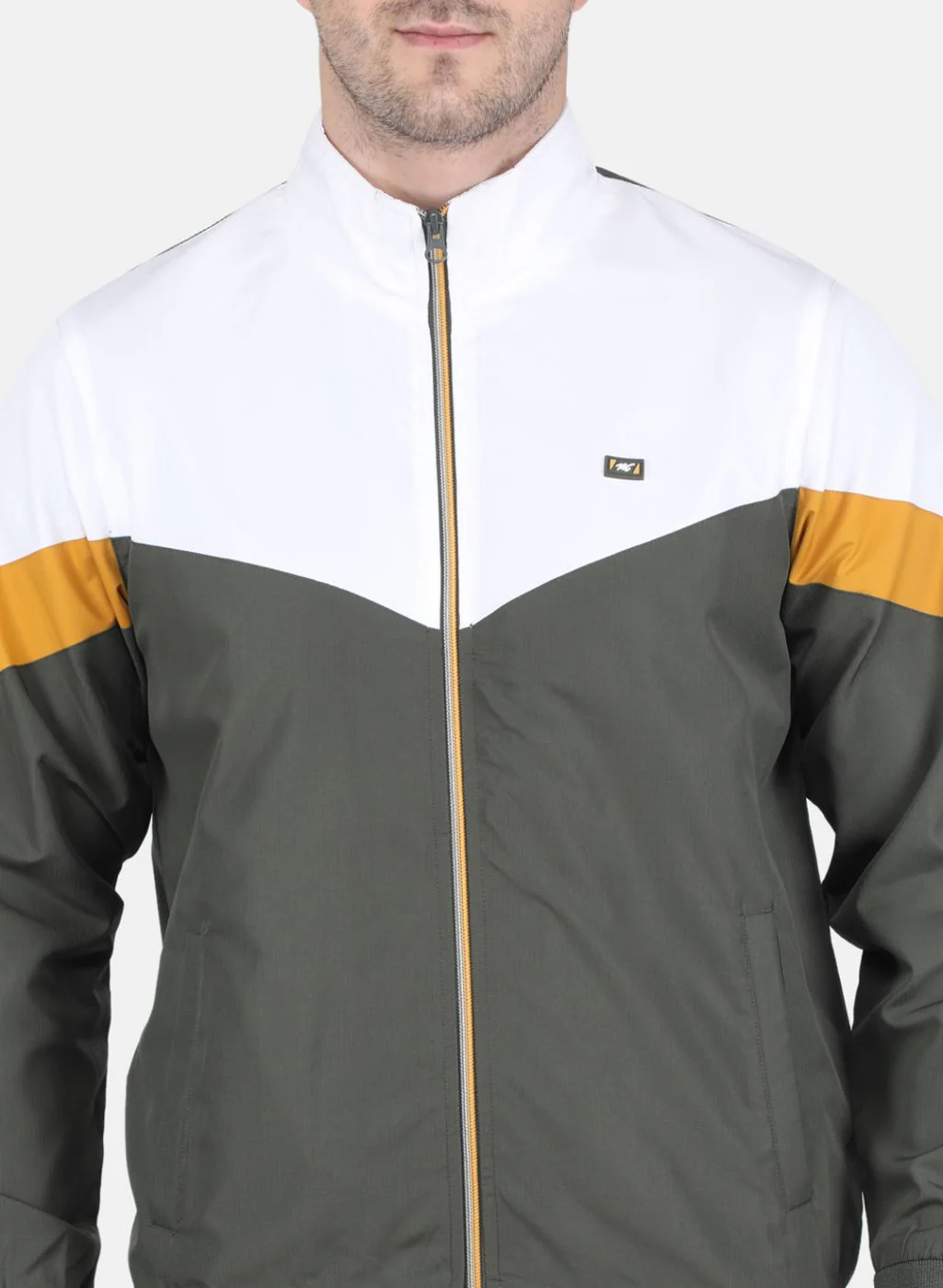 Men Olive Solid Tracksuit - Image 5
