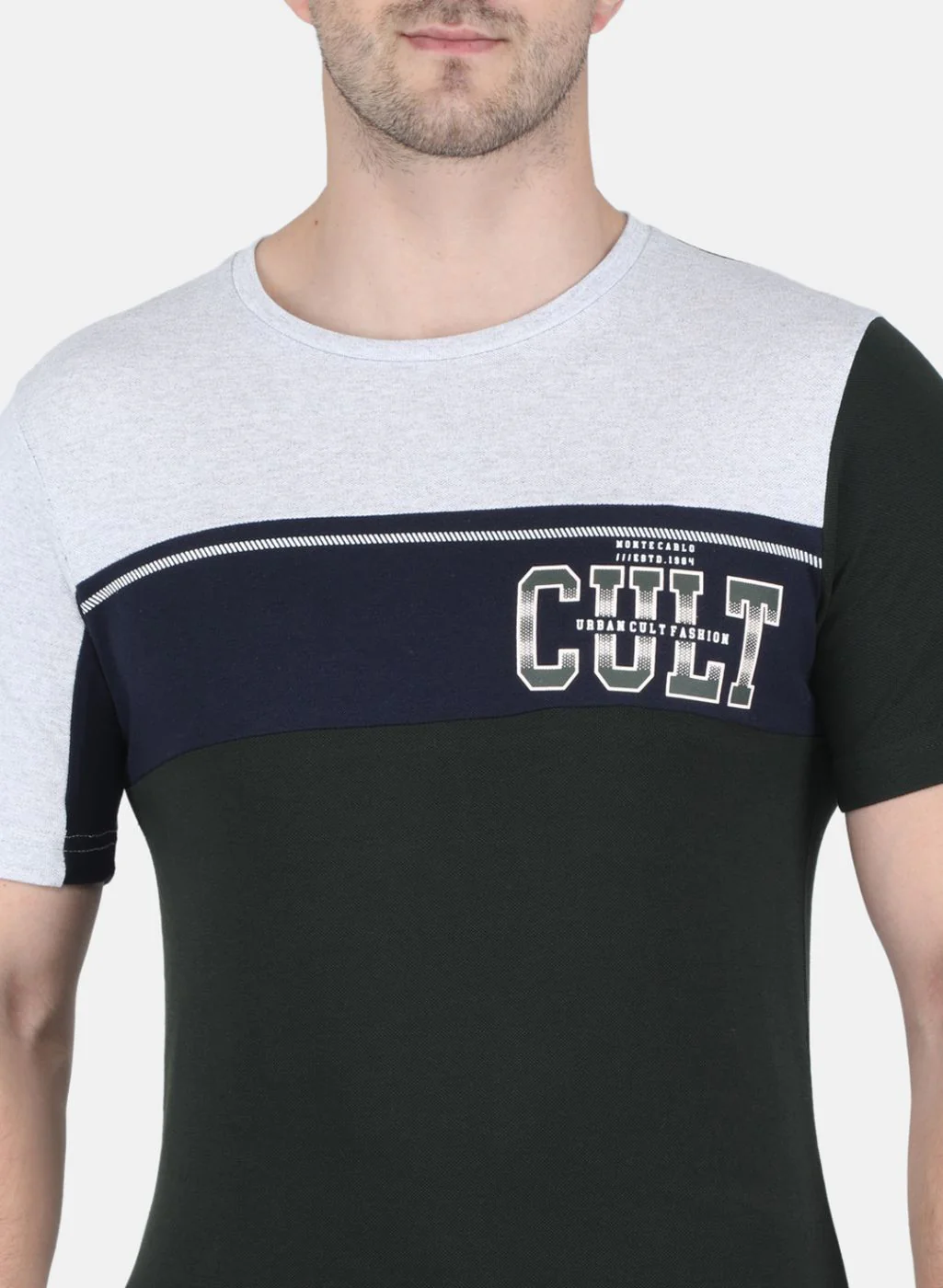 Men Olive Stripe T-Shirt - Image 5