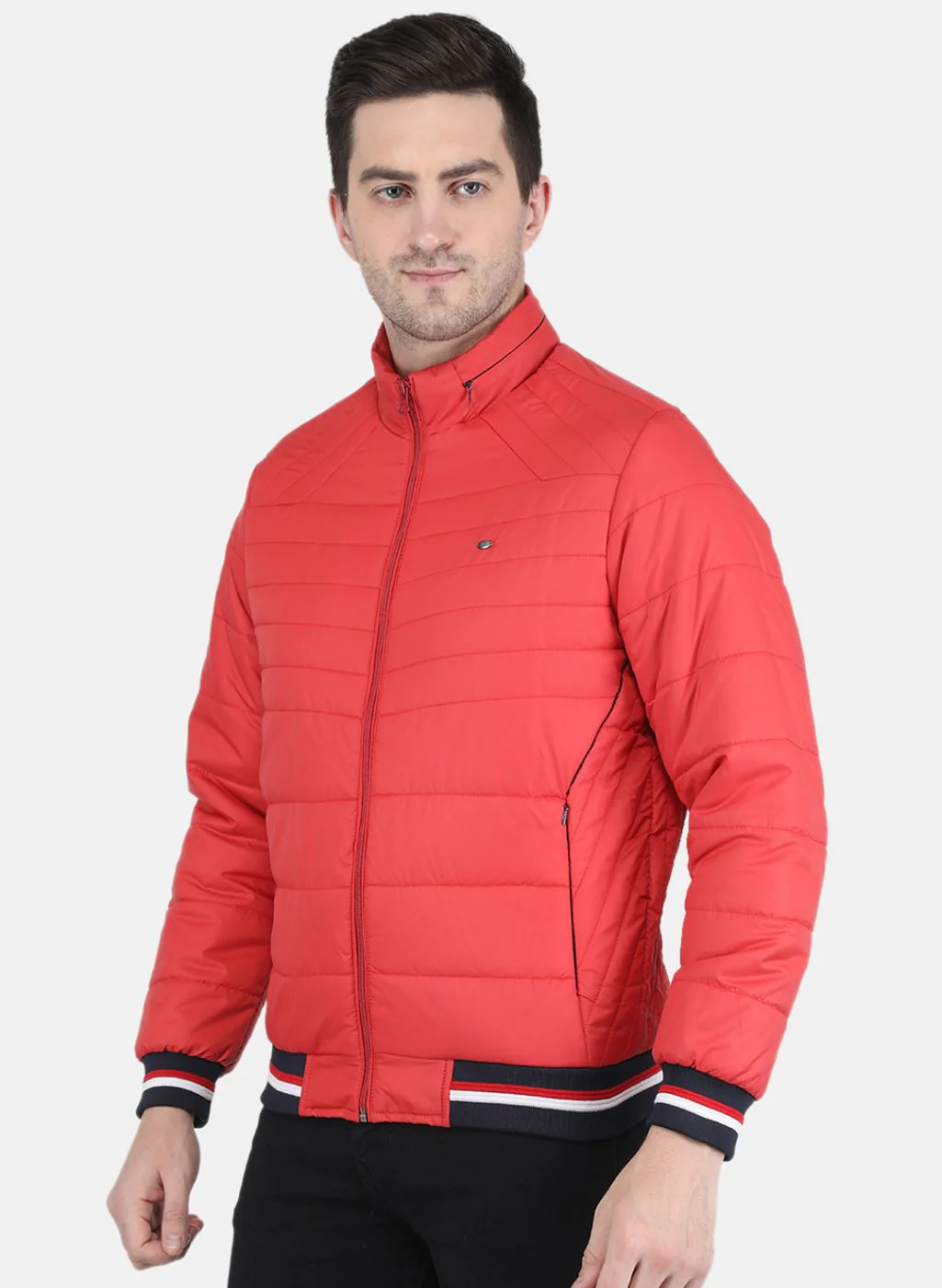 Men Orange Solid Jacket - Image 2