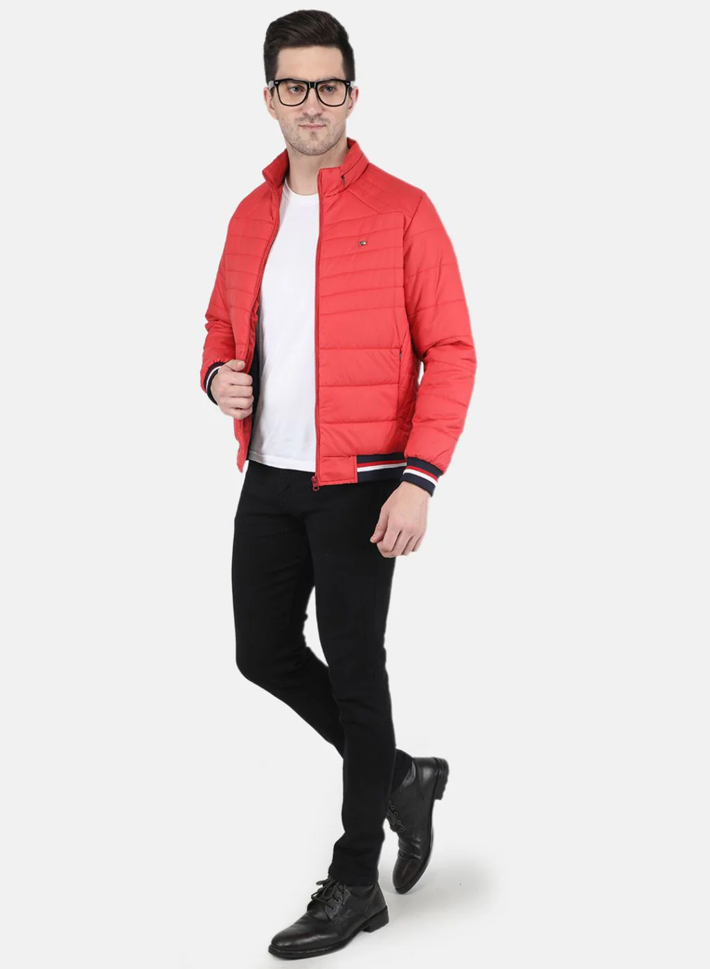 Men Orange Solid Jacket - Image 4