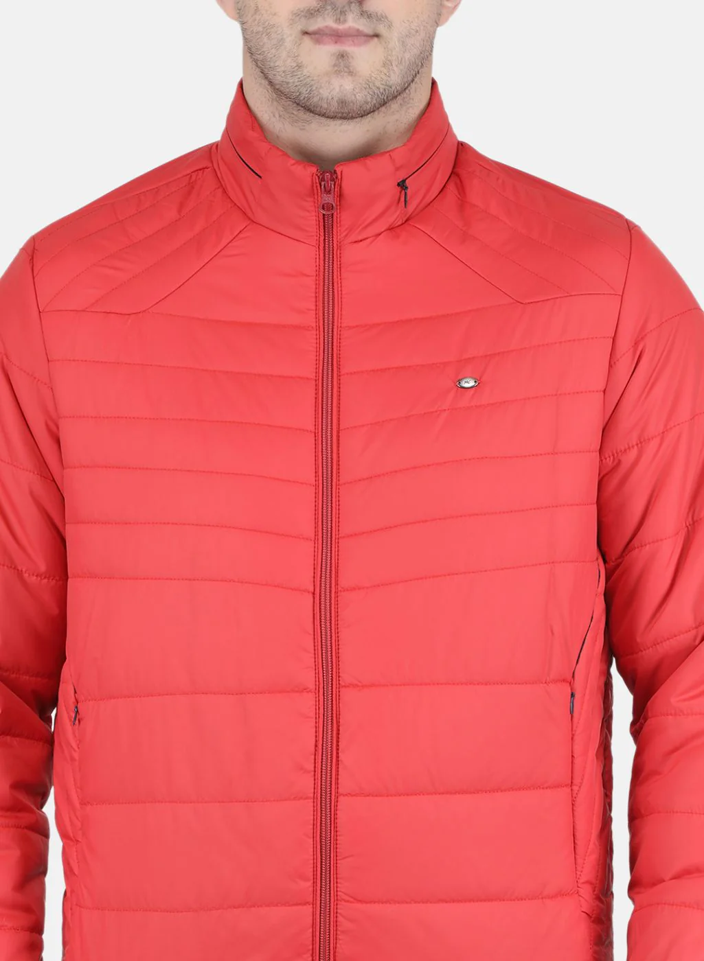 Men Orange Solid Jacket - Image 5