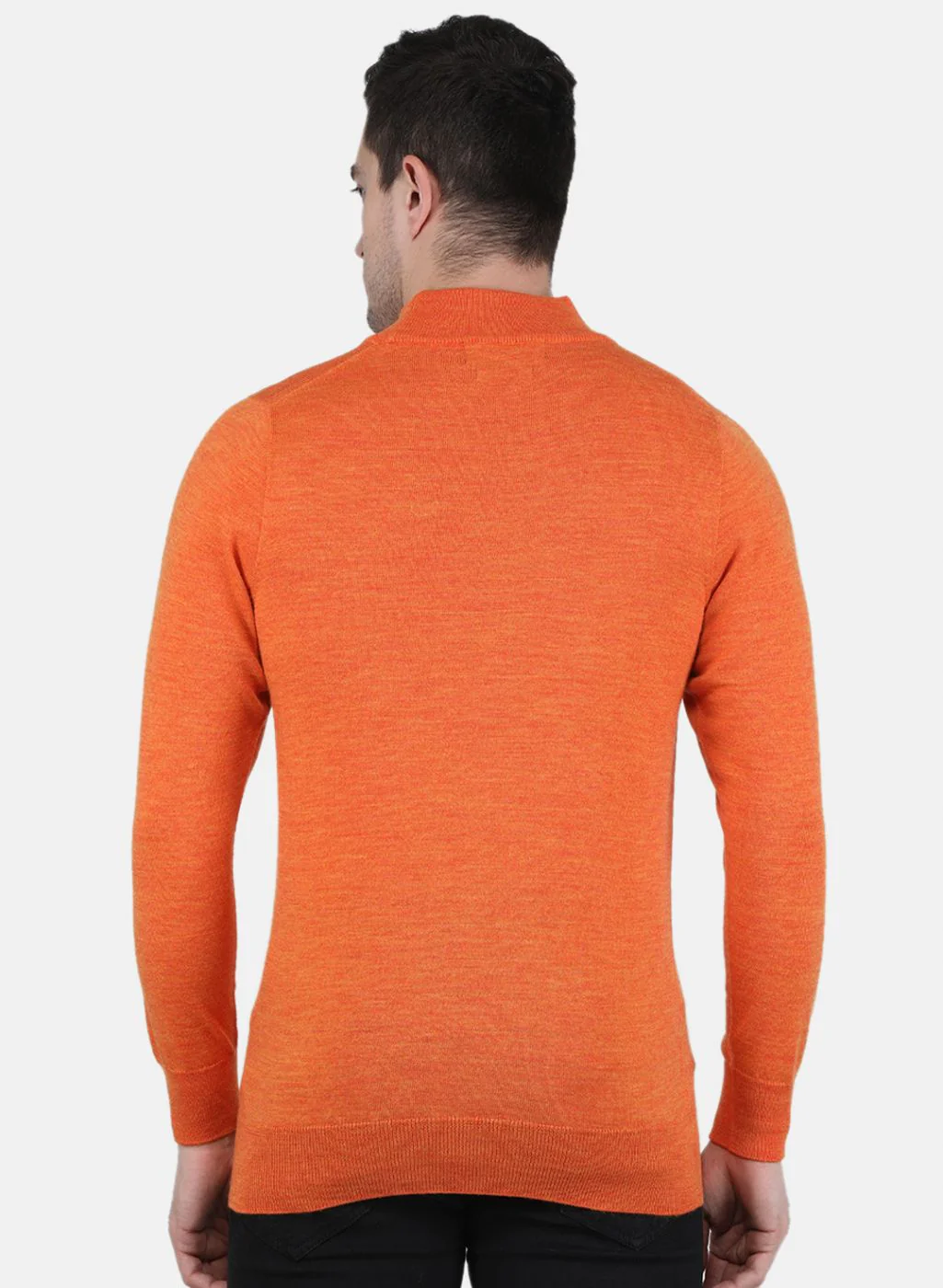 Men Orange Solid Pullover - Image 3