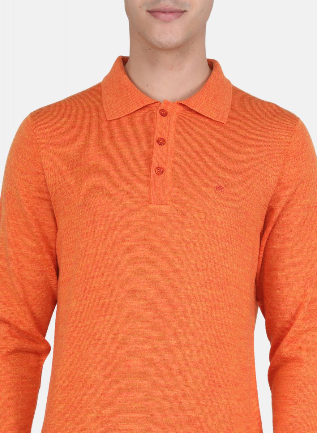 Men Orange Solid T-Shirt - Image 5