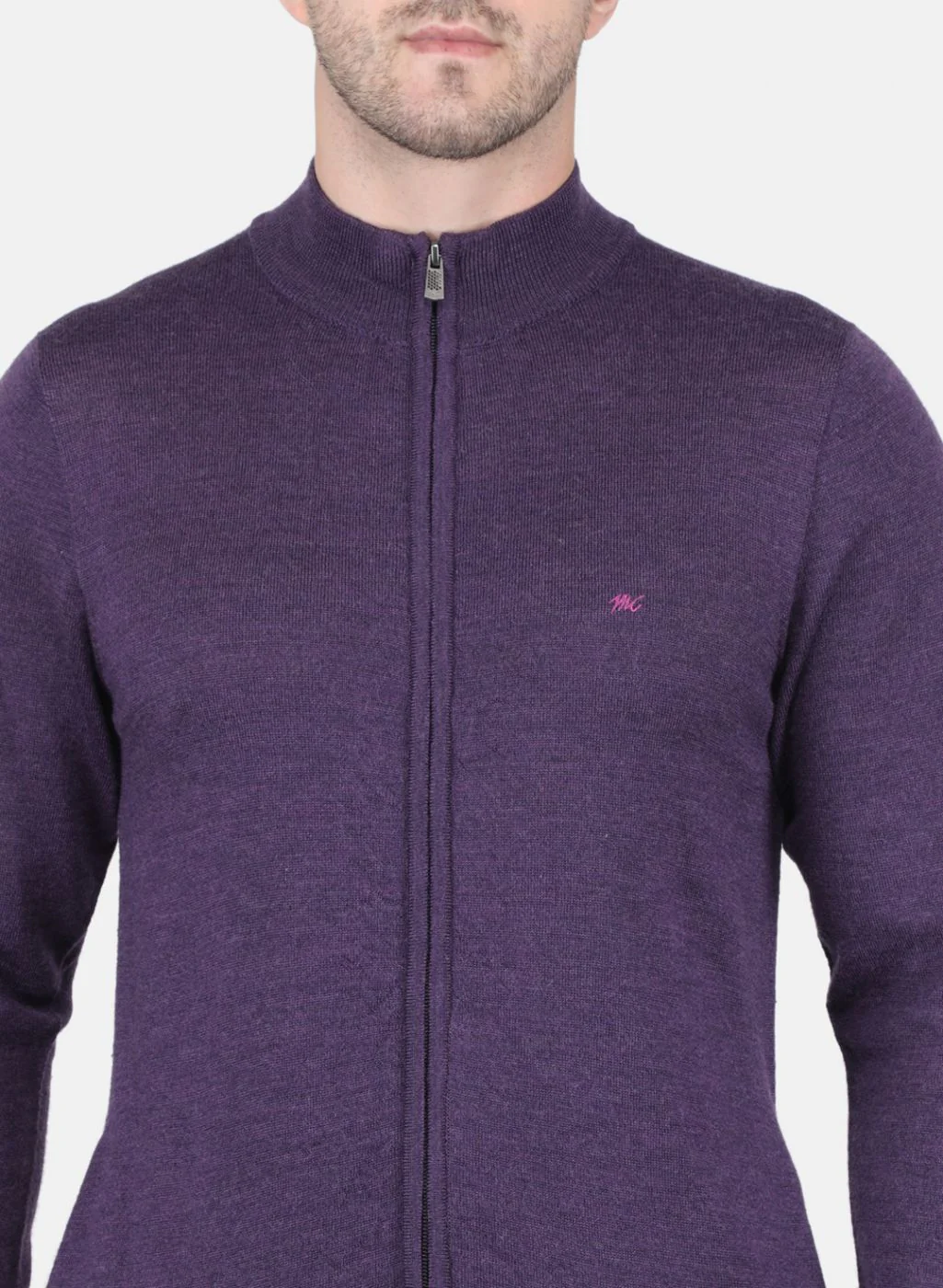 Men Purple Solid Pullover - Image 5