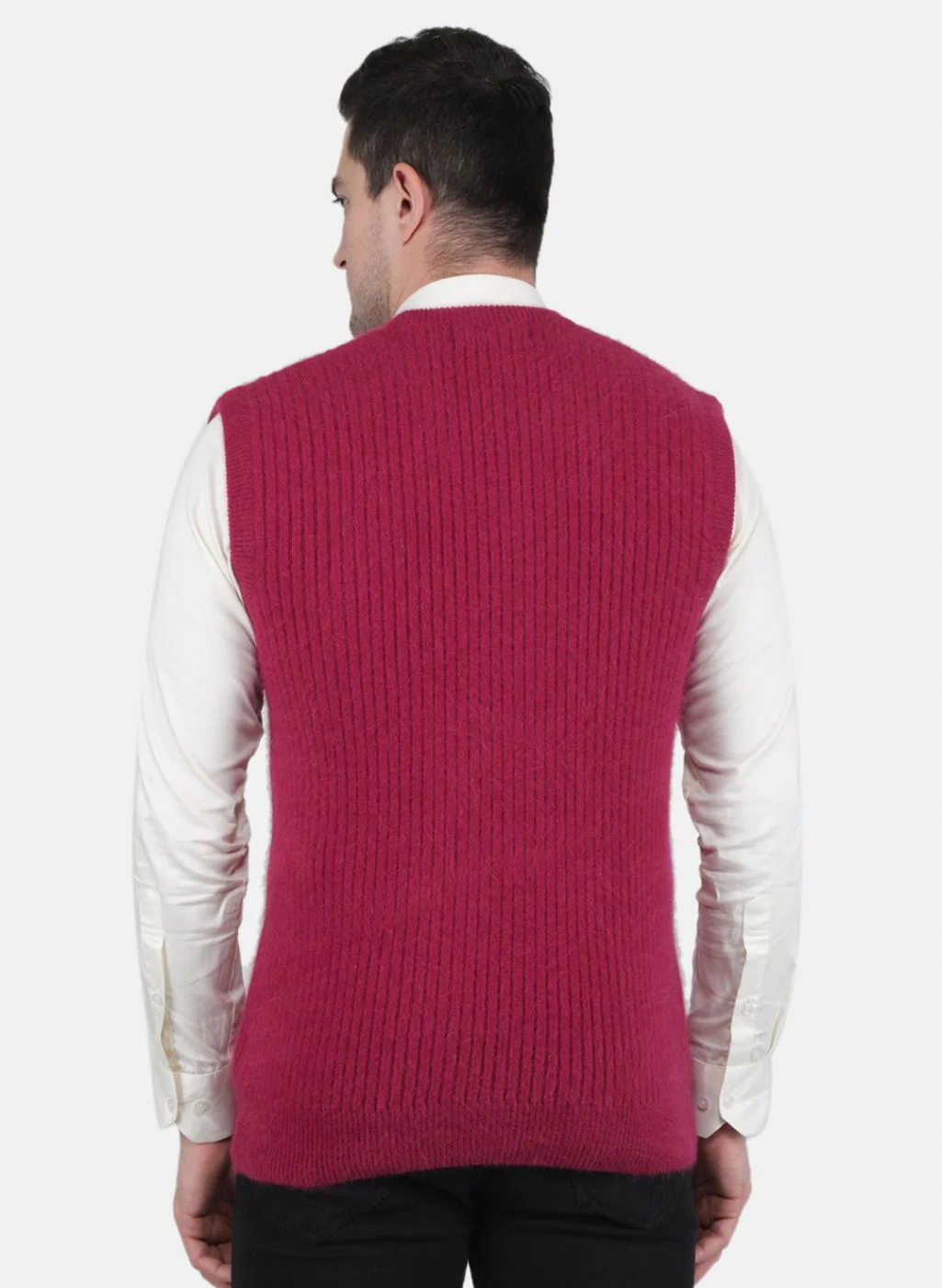 Men Purple Solid Sweater - Image 3