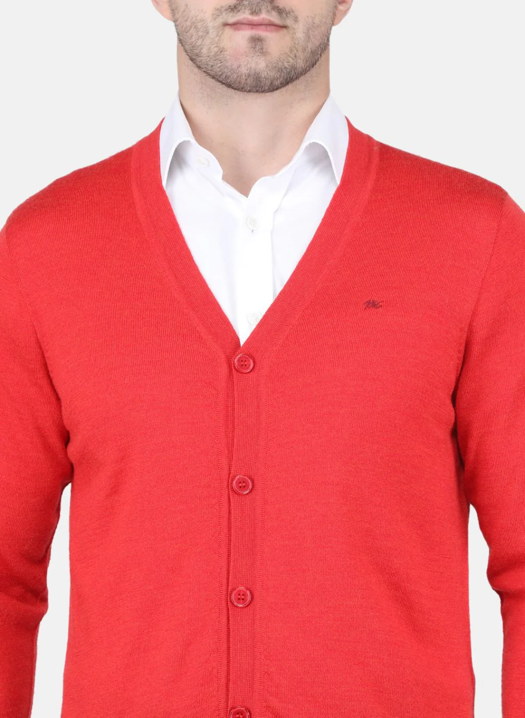 Men Red Solid Cardigan - Image 5