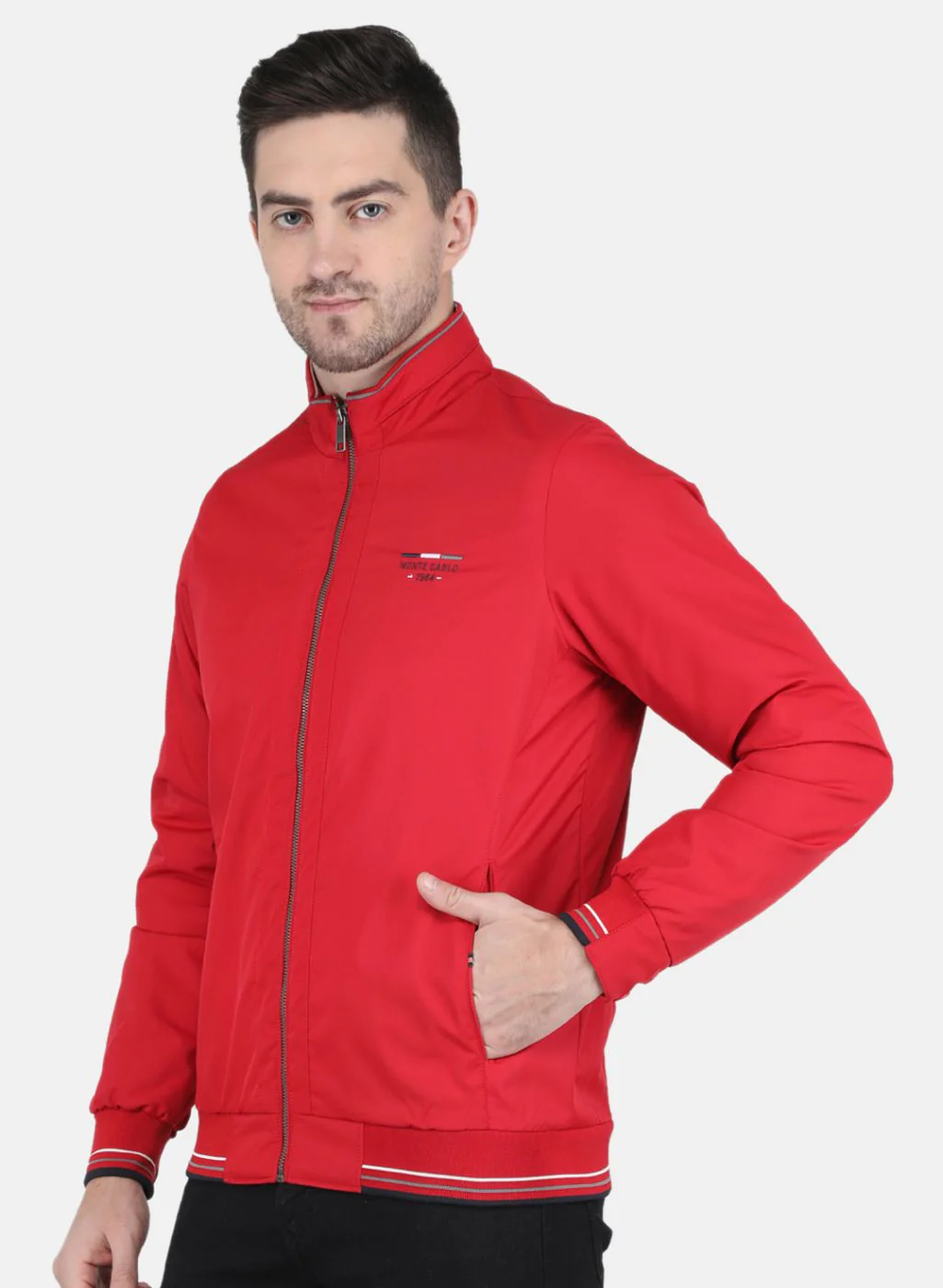 Men Red Solid Jacket - Image 2