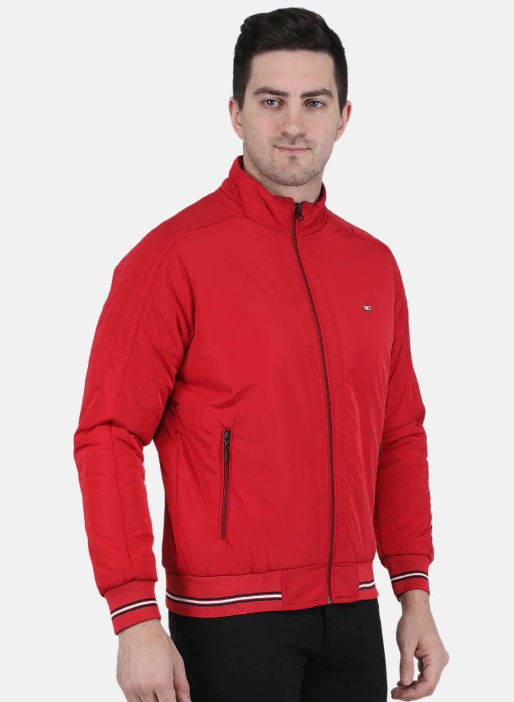Men Red Solid Jacket - Image 6