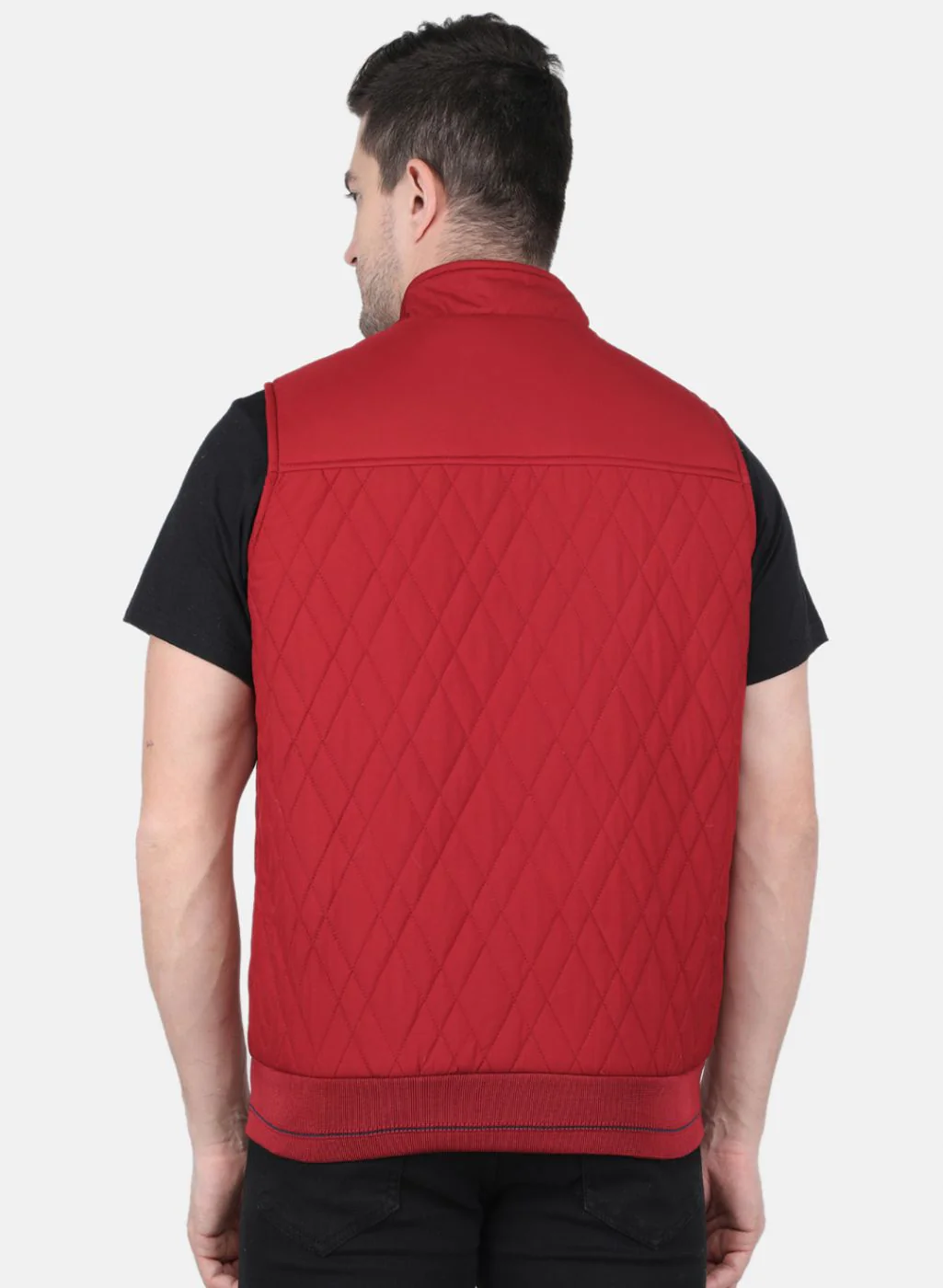 Men Red Solid Jacket - Image 3