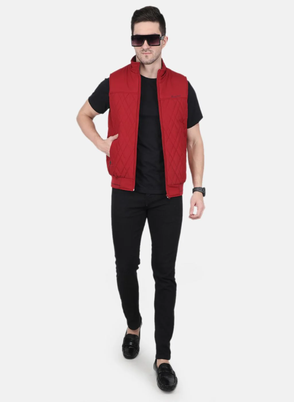 Men Red Solid Jacket - Image 4