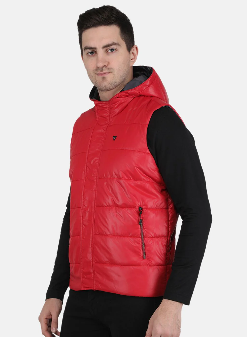 Men Red Solid Jacket - Image 2