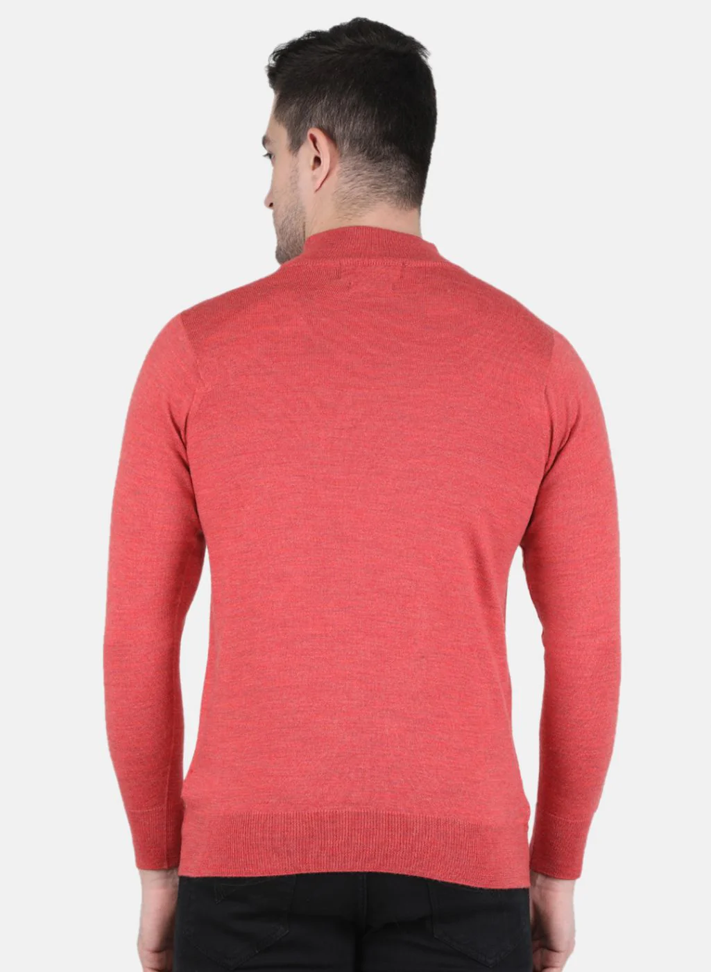 Men Red Solid Pullover - Image 3