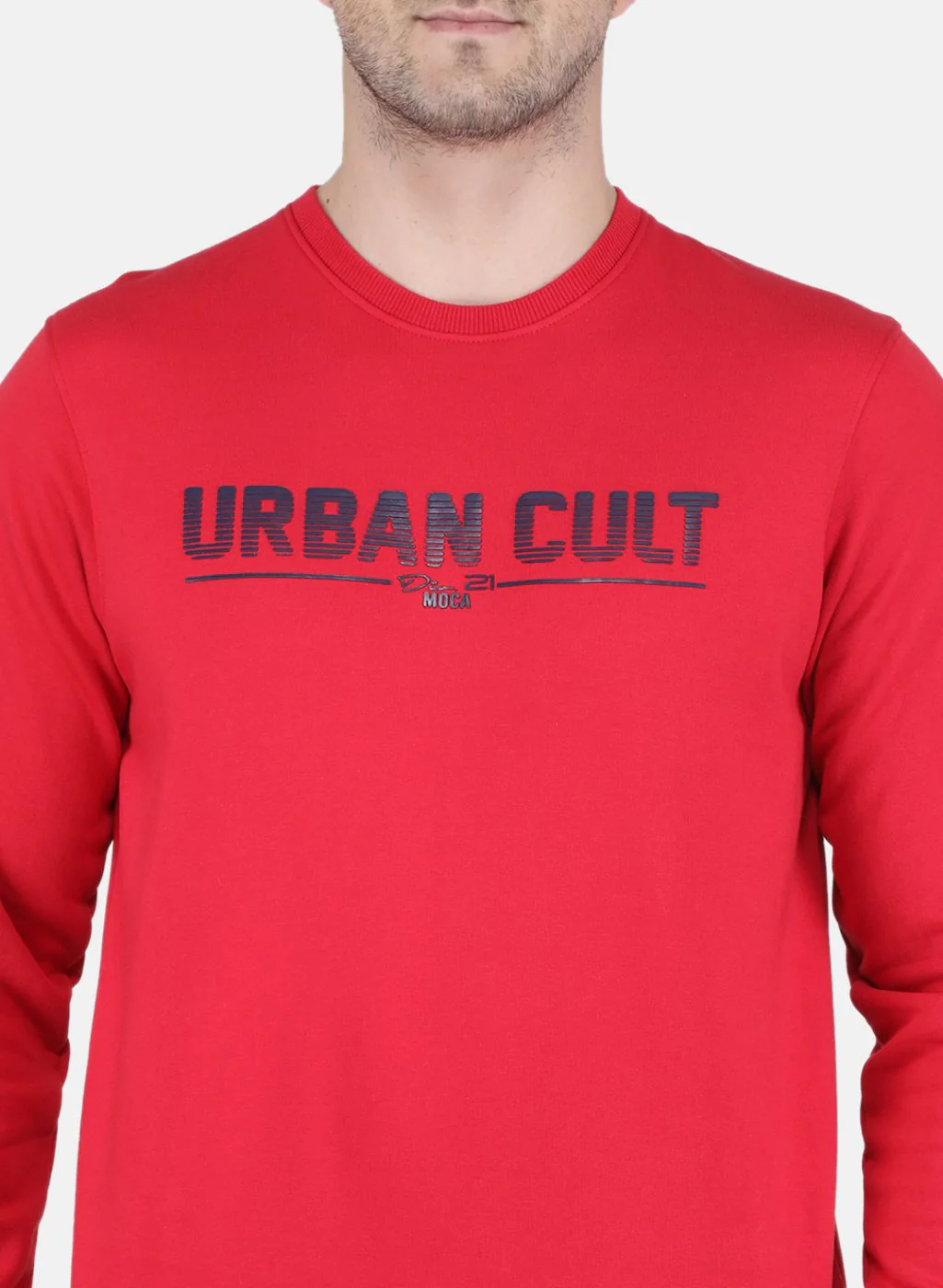 Men Red Solid Sweatshirt - Image 5