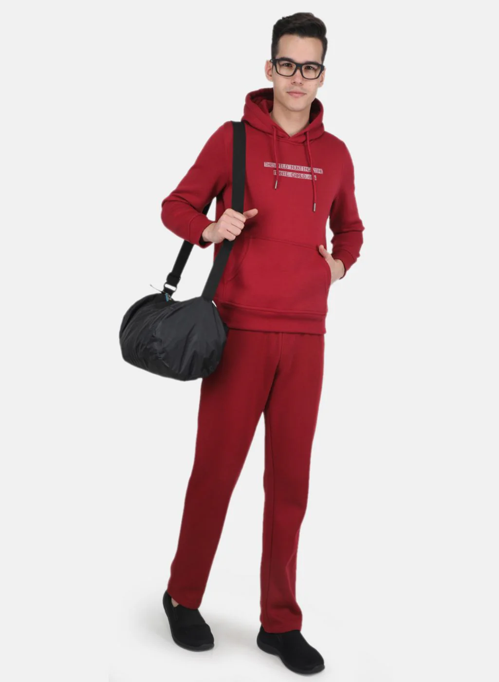 Men Red Solid Tracksuit - Image 4