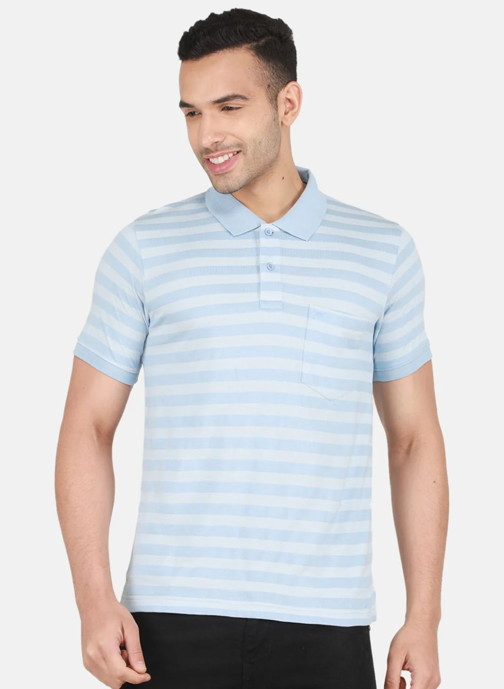 Men Sky Blue Printed T-Shirt