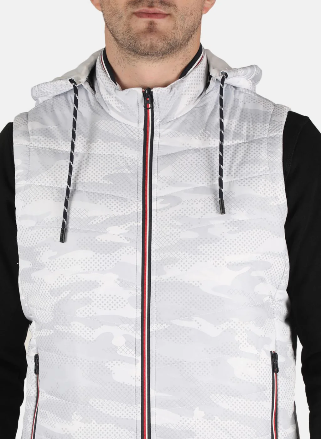 Men White Printed Jacket - Image 5