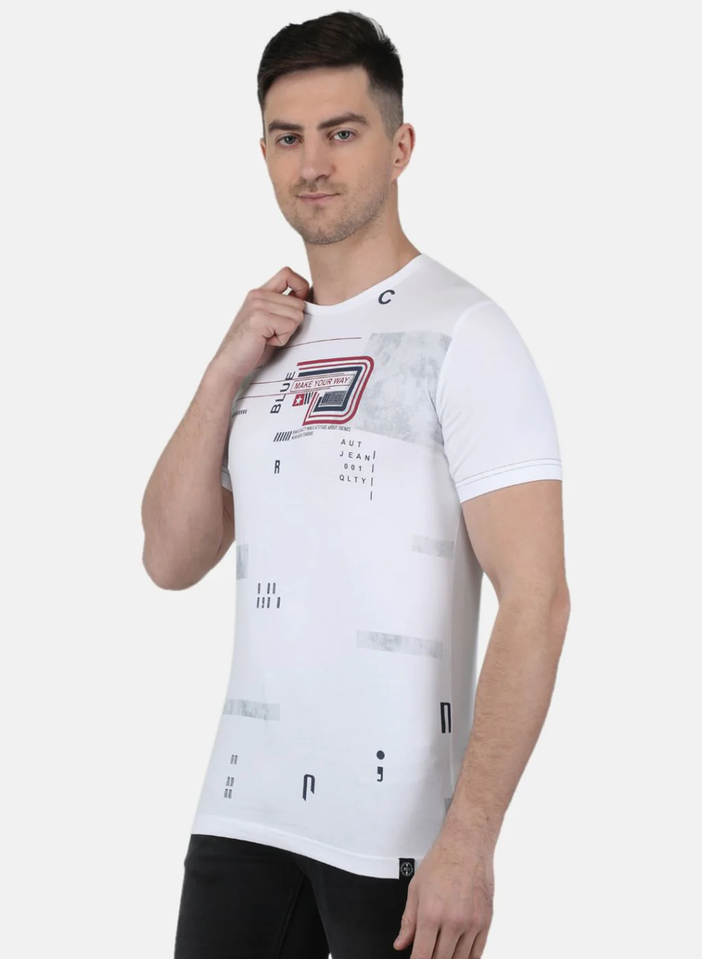 Men White Printed T-Shirt - Image 2