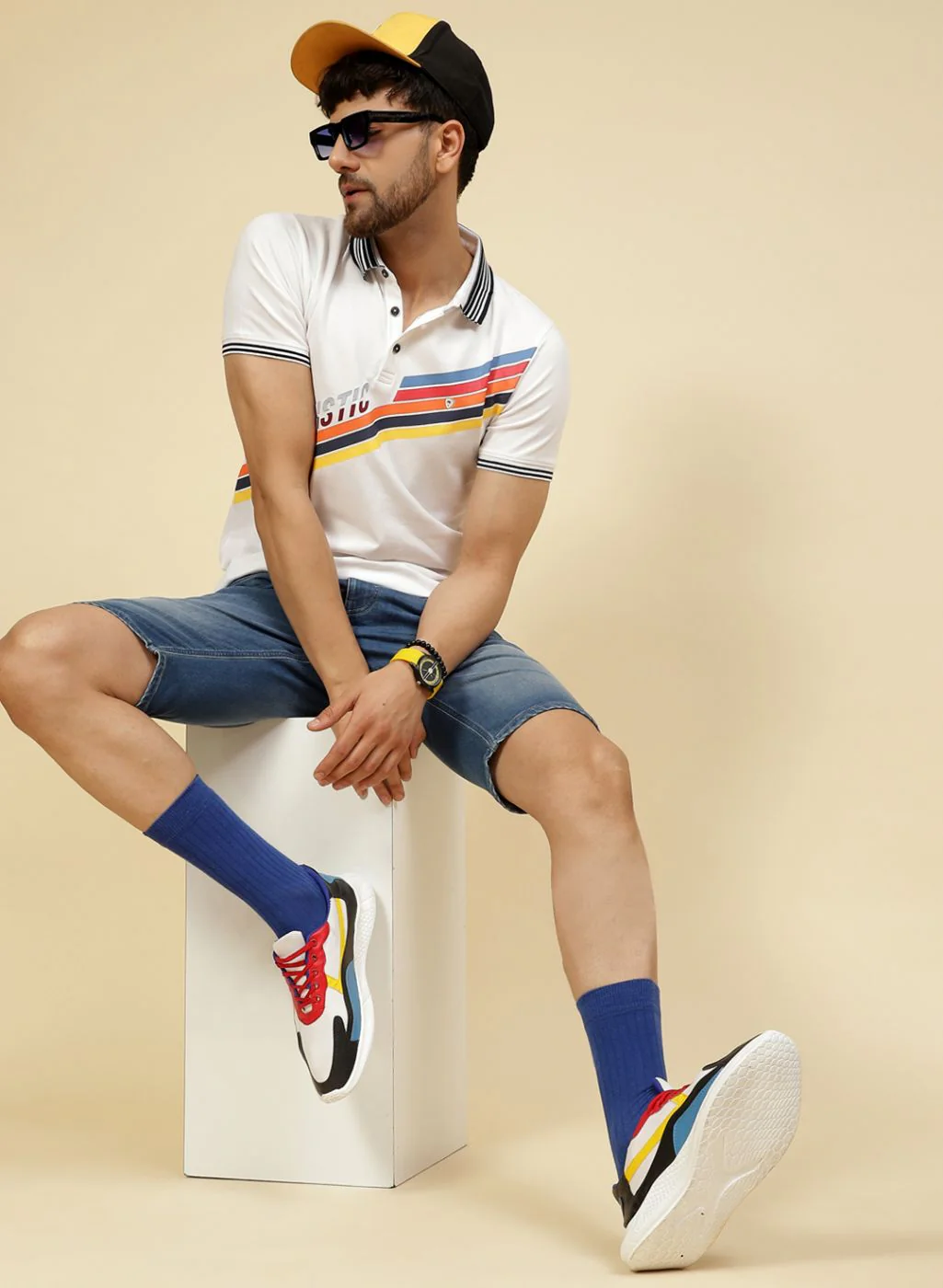 Men White Printed T-Shirt - Image 2