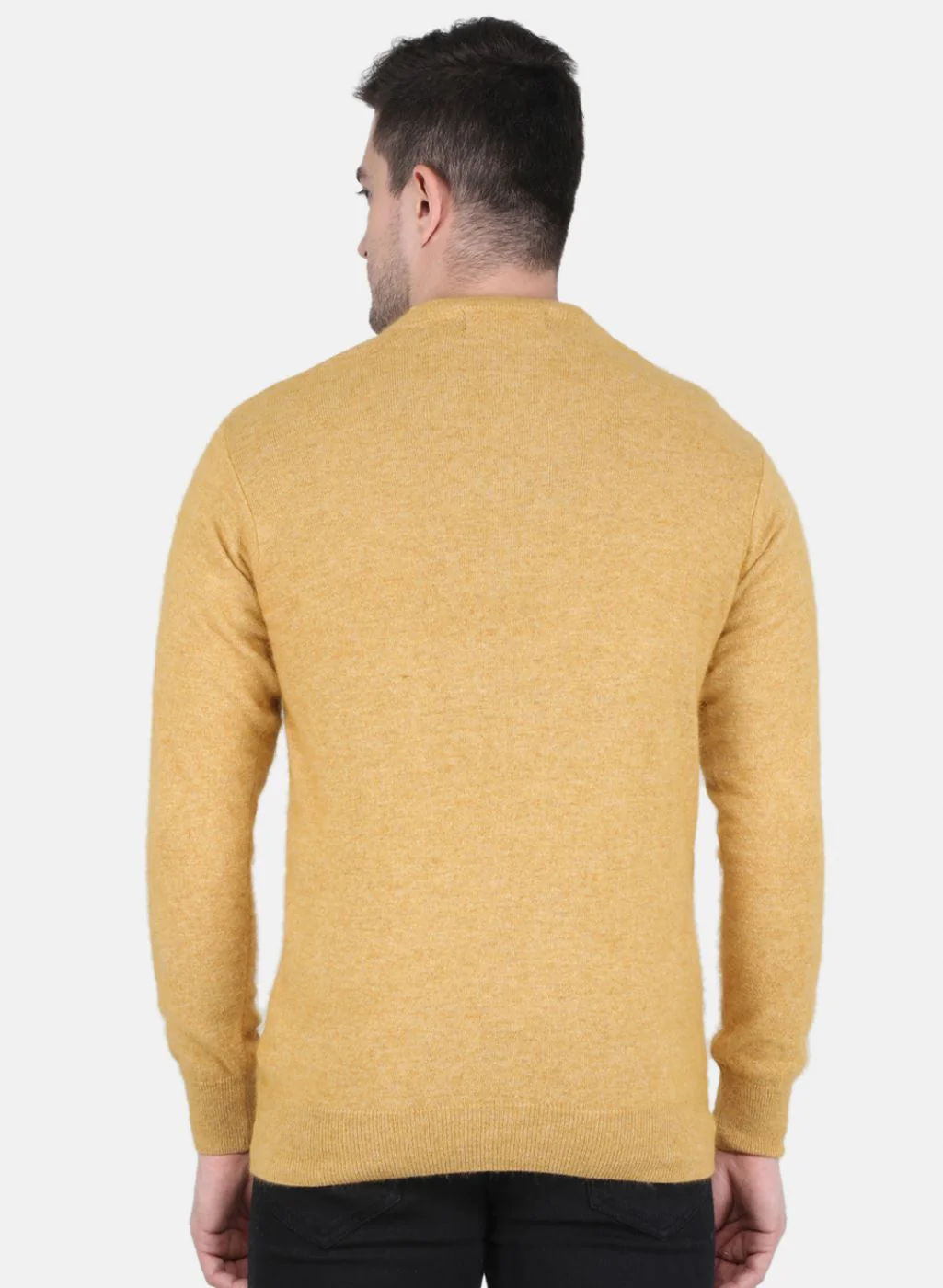Men Yellow Solid Pullover - Image 3