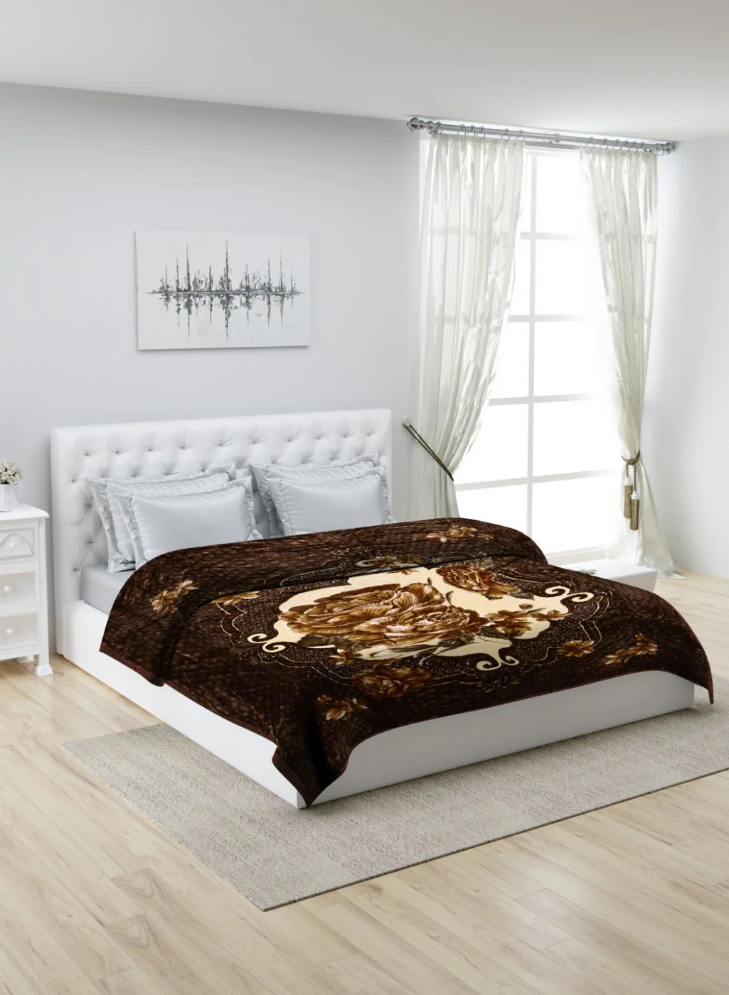 Printed Mink Double Blanket for Heavy Winter -1 Ply - Image 2