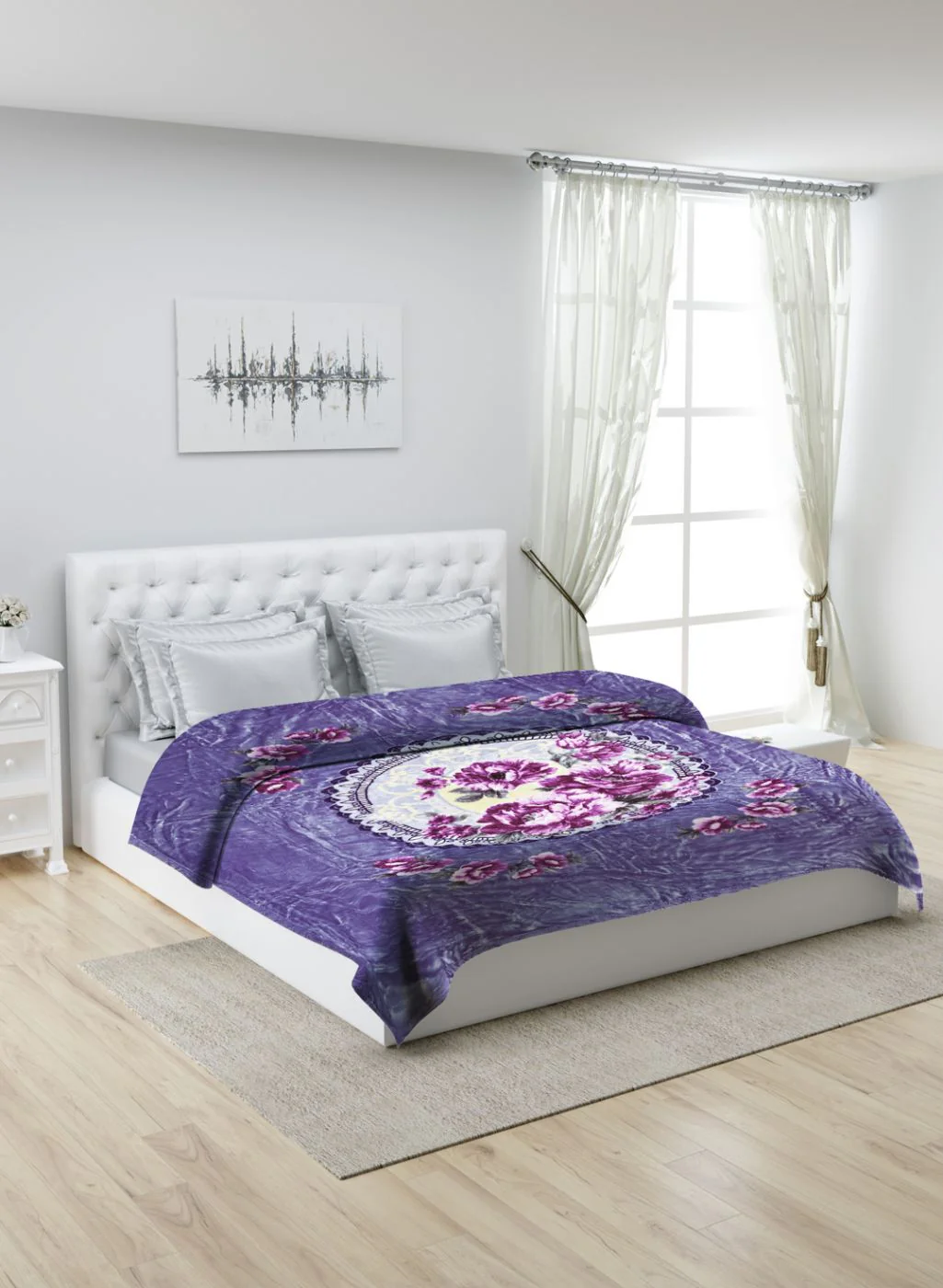 Printed Mink Double Blanket for Heavy Winter -1 Ply - Image 2