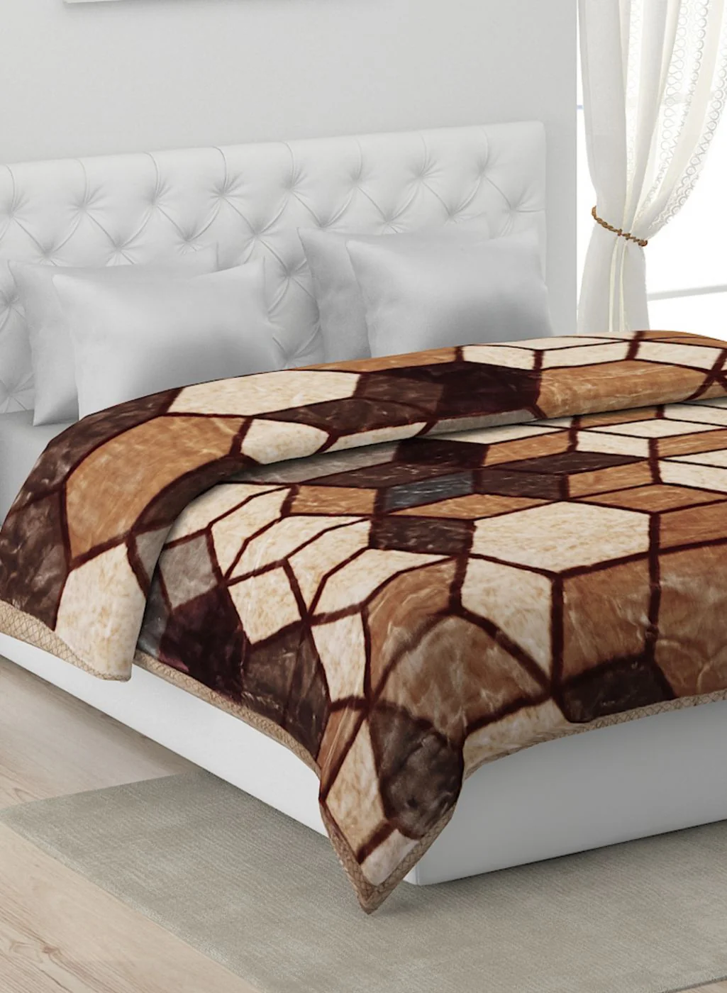 Printed Mink Double Blanket for Heavy Winter -2 Ply