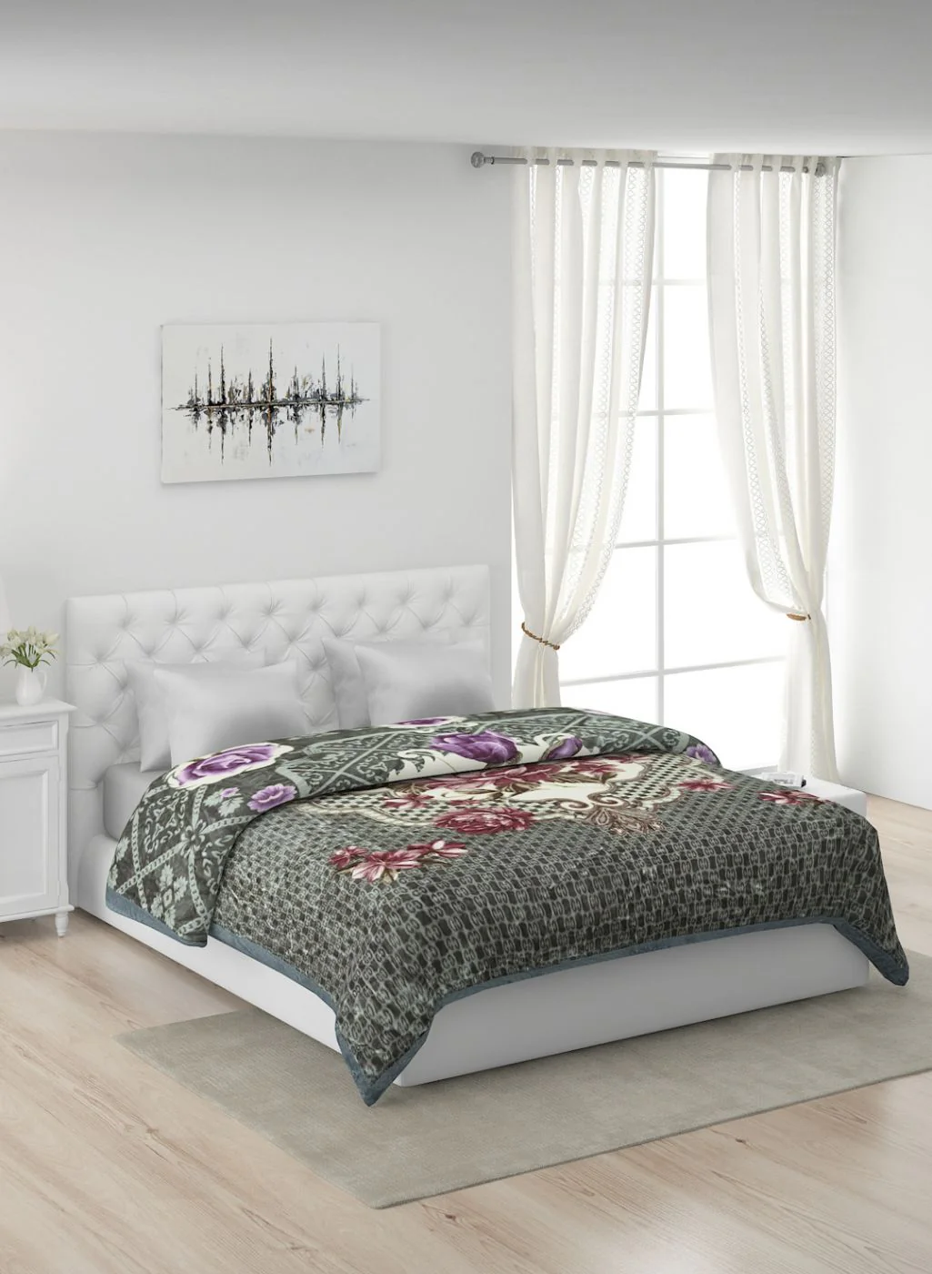 Printed Mink Double Blanket for Heavy Winter -2 Ply - Image 2