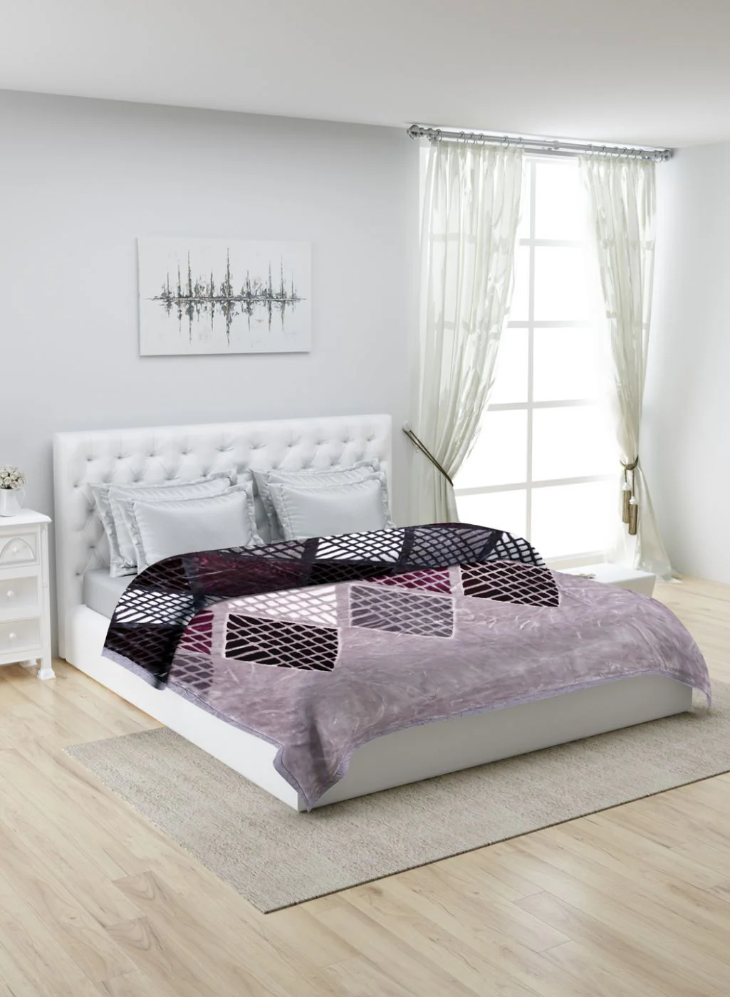 Printed Mink Double Blanket for Heavy Winter -2 Ply - Image 2