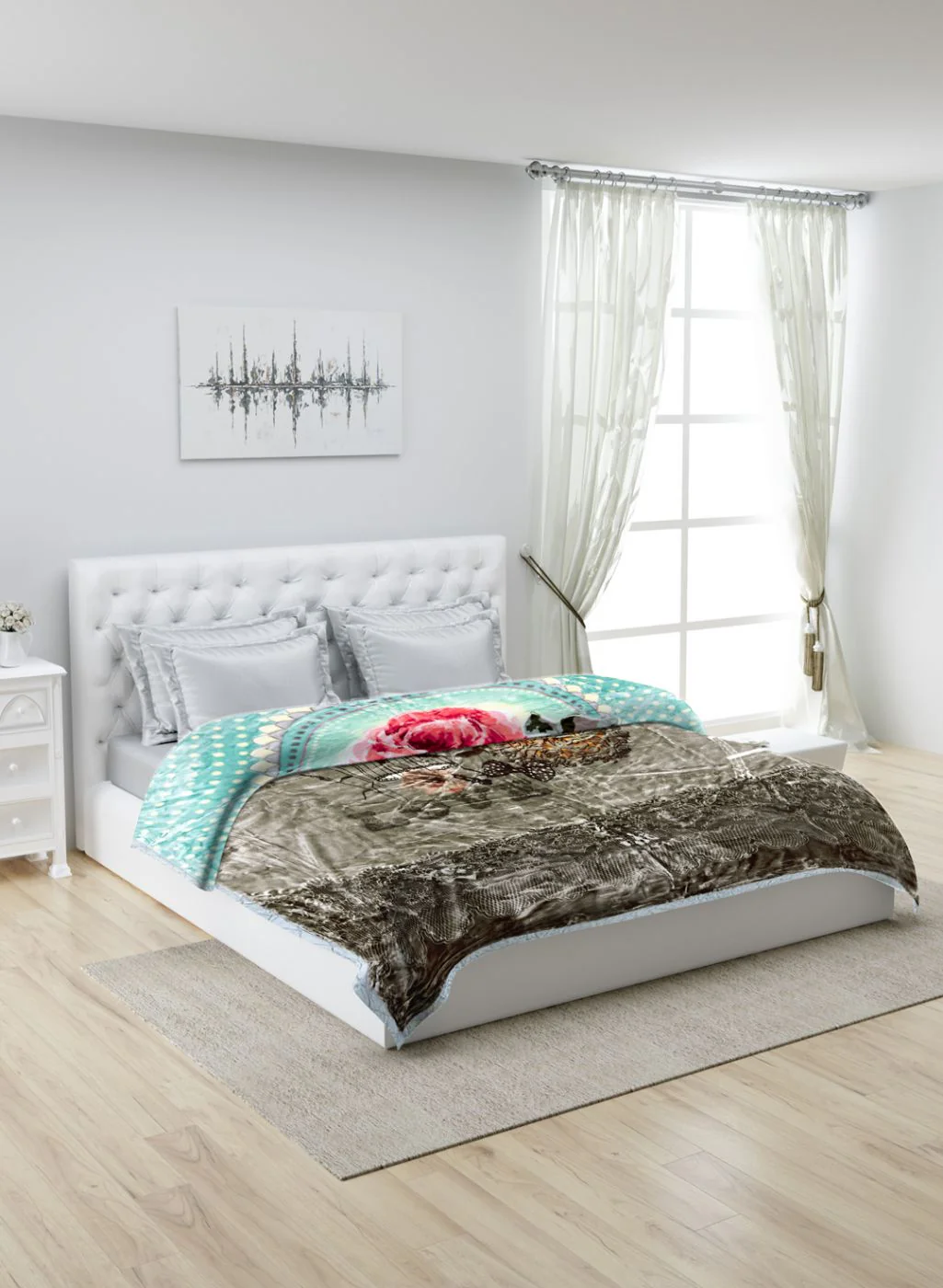 Printed Mink Double Blanket for Heavy Winter -2 Ply - Image 2