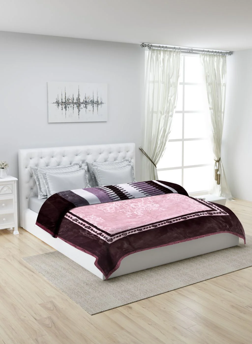 Printed Mink Double Blanket for Heavy Winter -2 Ply - Image 2
