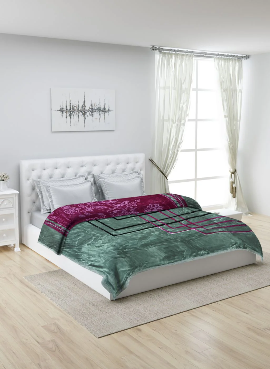 Printed Mink Double Blanket for Heavy Winter -2 Ply - Image 2