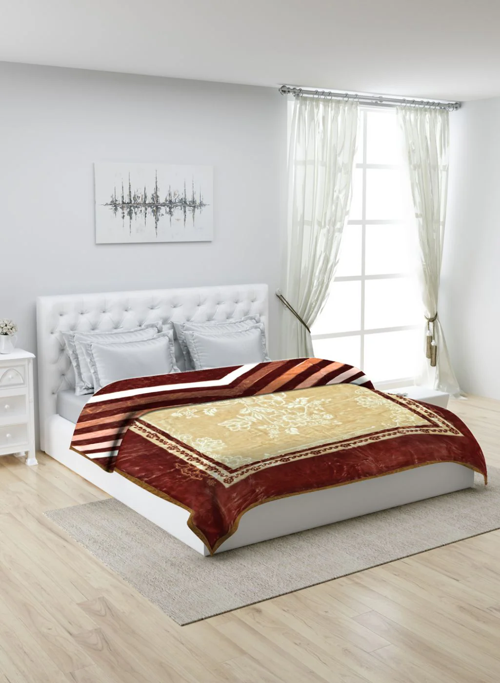 Printed Mink Double Blanket for Heavy Winter -2 Ply - Image 2