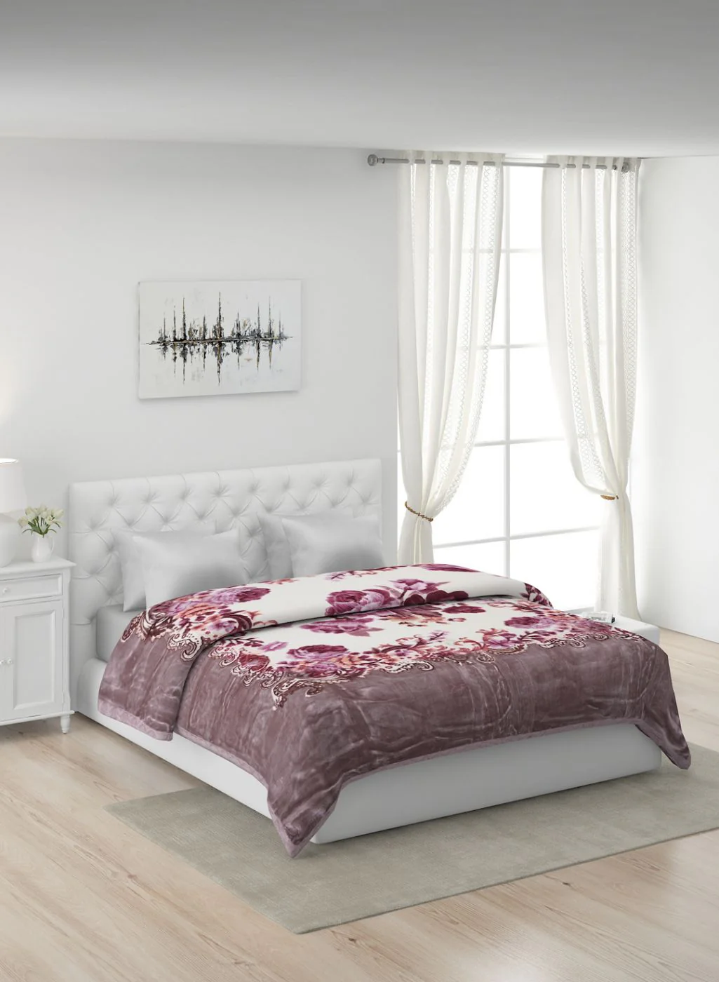 Printed Mink Double Blanket for Heavy Winter -2 Ply - Image 2